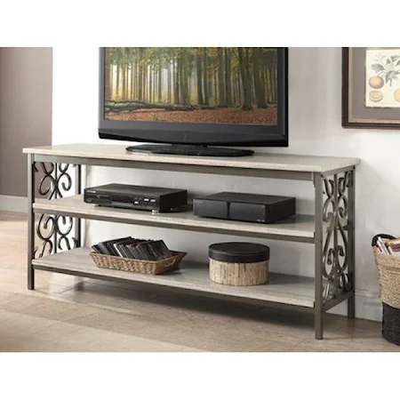 Transitional  TV Stand with Faux Marble